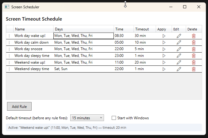 ScreenScheduler Screenshot